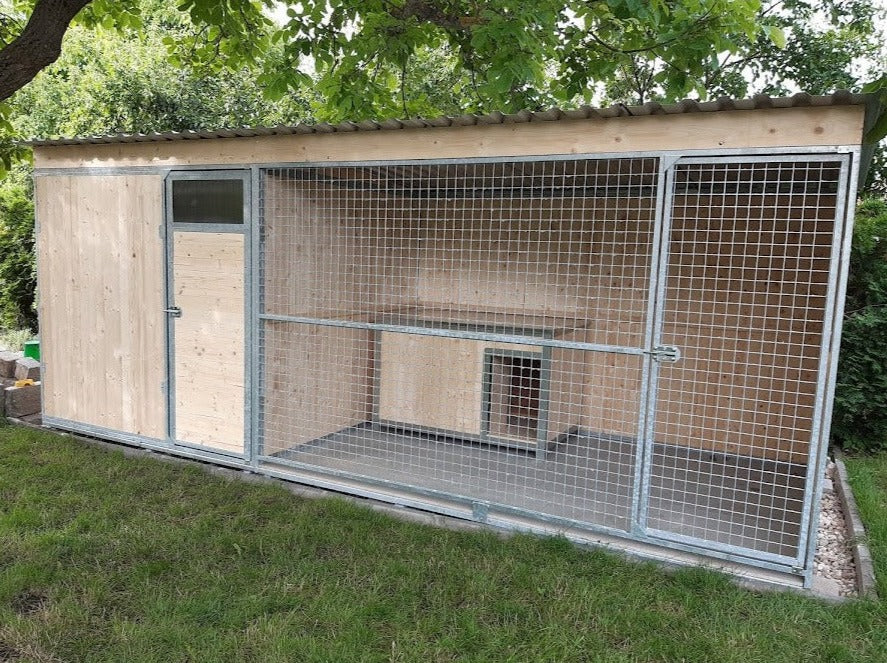 Dog pen 2 x 3 m with extension 2 x 2 m